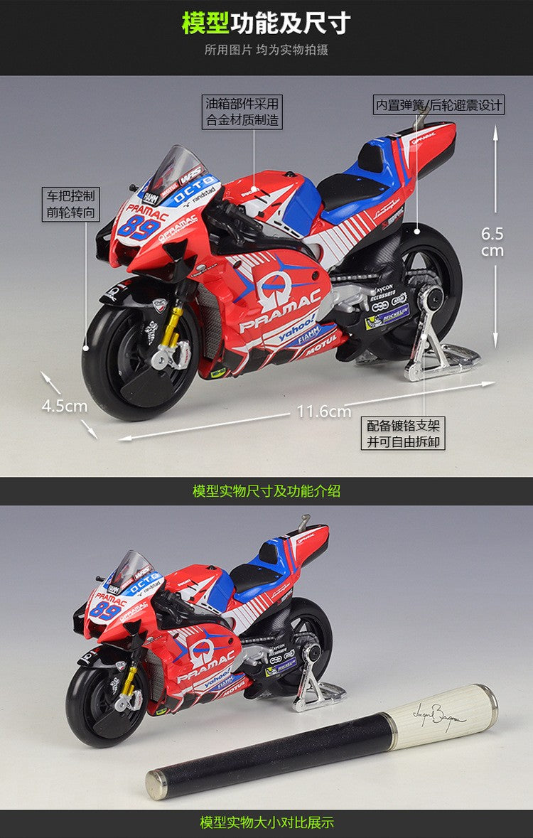 Maisto 1:18 2021 GP Racing Ducati Pramac Racing Veículos Die Cast Colecionáveis Modelo de Moto Brinquedos