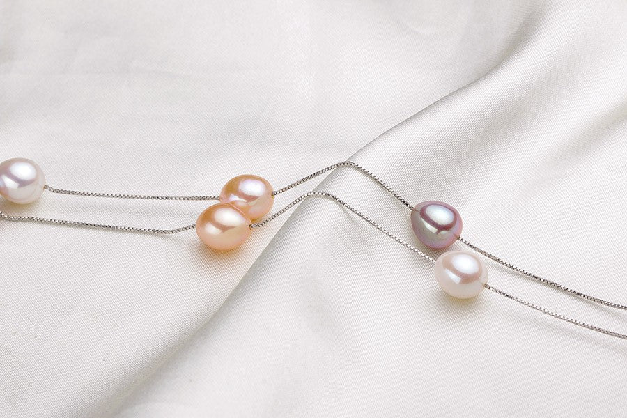 HENGSHENG Natural Pearl Necklace/Bracelet Jewelry Sets 925 Sterling Silver Chain with Freshwater Pearl Jewelry Gift for Women