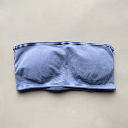 NO LOGO Backless Bandeau Sports Bra Gym Women Top Crop Tube Yoga Tops Halter Sports Seamless Bras Scrunch Workout Yoga Tank