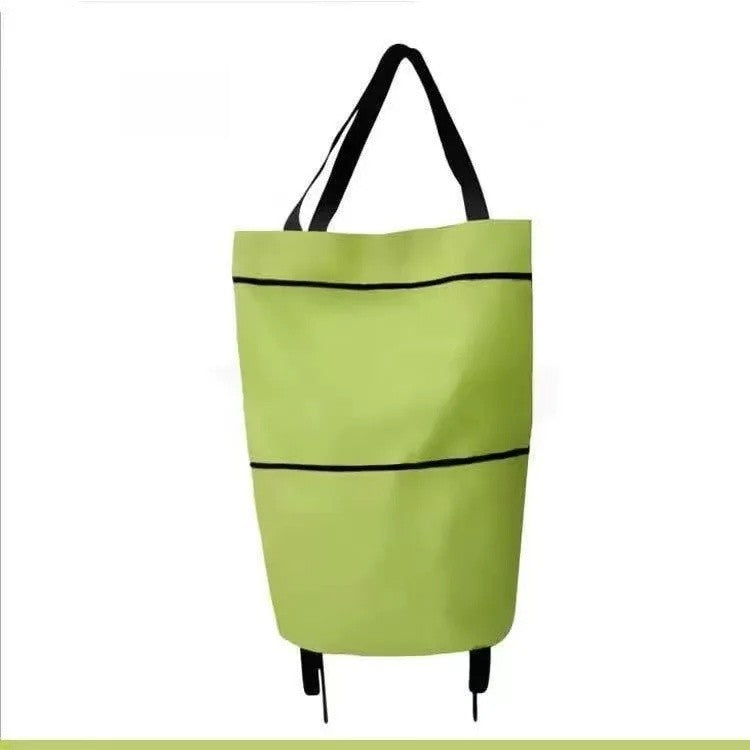 Shopping Bag with Wheels Foldable Hand Pull Extendable Vegetable Buying Car Casual Polyester Fiber Home Use Logo Addable