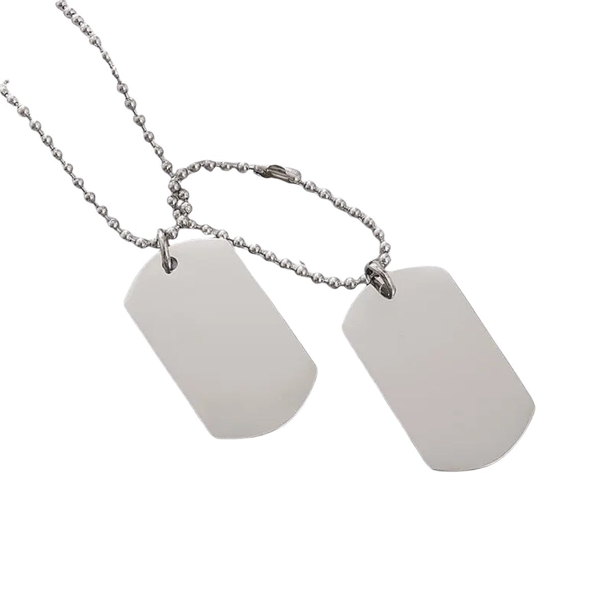 Colar Masculino Dog Tag Militar Retangular Duplo Aço Inoxidável Titânio Joia de Exército Masculino Presente