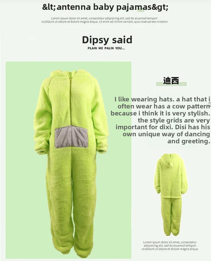 Adorable Baby Antenna Winter Pajamas Adult Children Boys Girls Cartoon Home Clothes Overalls Sleepwear for Teenage Girls