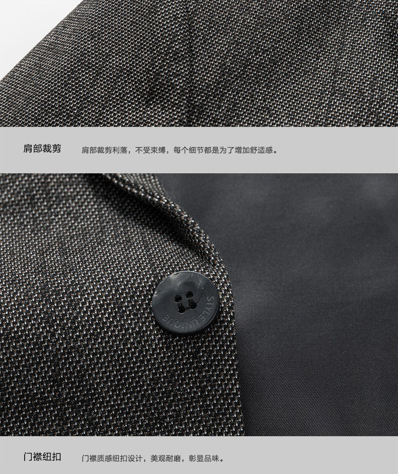 New autumn men business casual suits for middle-aged professionals Slim-fit single suit for men Father's style jacket and shirt