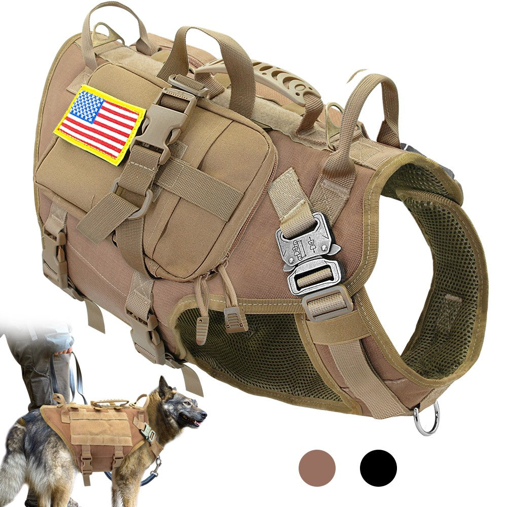 Colete Tático Militar para Cães, Sem Puxão, para Cães de Médio e Grande Porte, Treinamento, Caminhada, Colete Molle para Cães com Bolsos