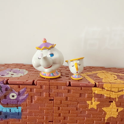 Bonecos de Ação Disney A Bela e a Fera Princesa Bela Adam Cogsworth Beatrice Chip Potts Bonecos de Anime Brinquedos Presente para Crianças