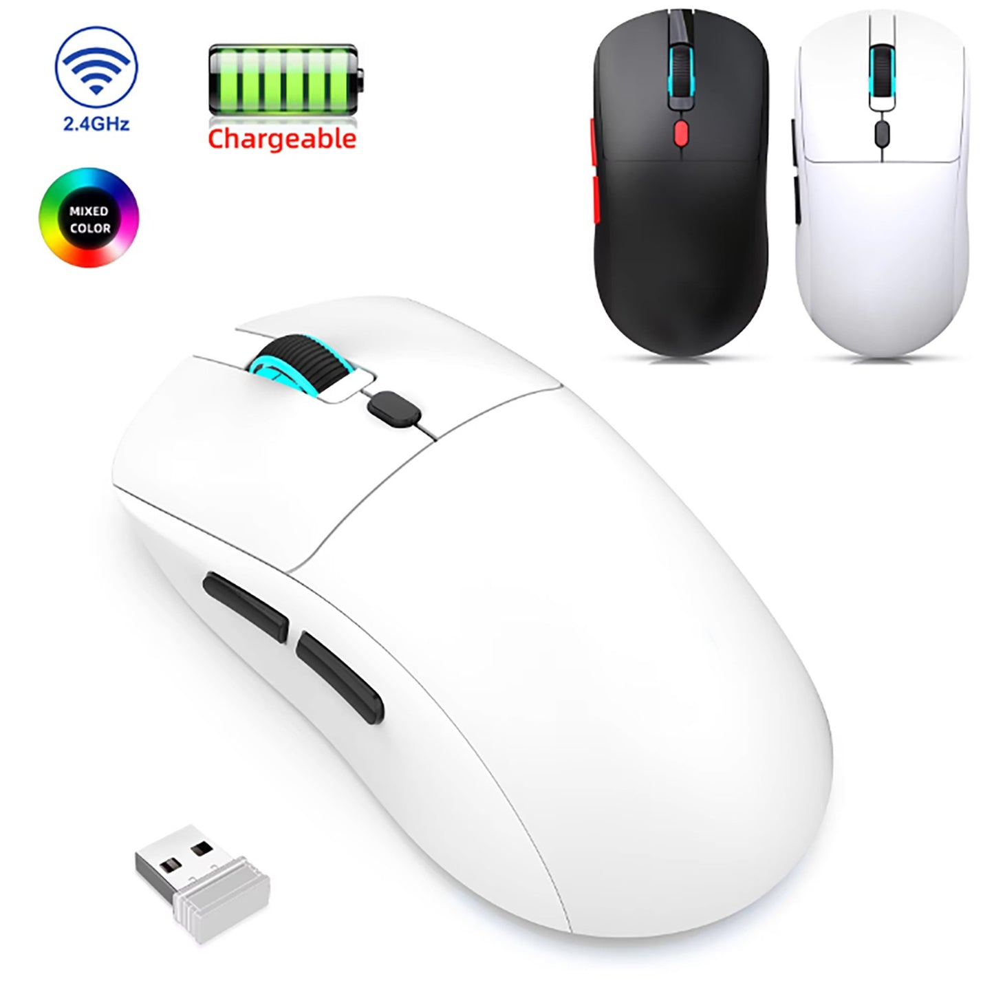 Mouse Gamer Bluetooth Mouse Sem Fio Recarregável Gamer Paw3395 Leve Ergonômico Esport