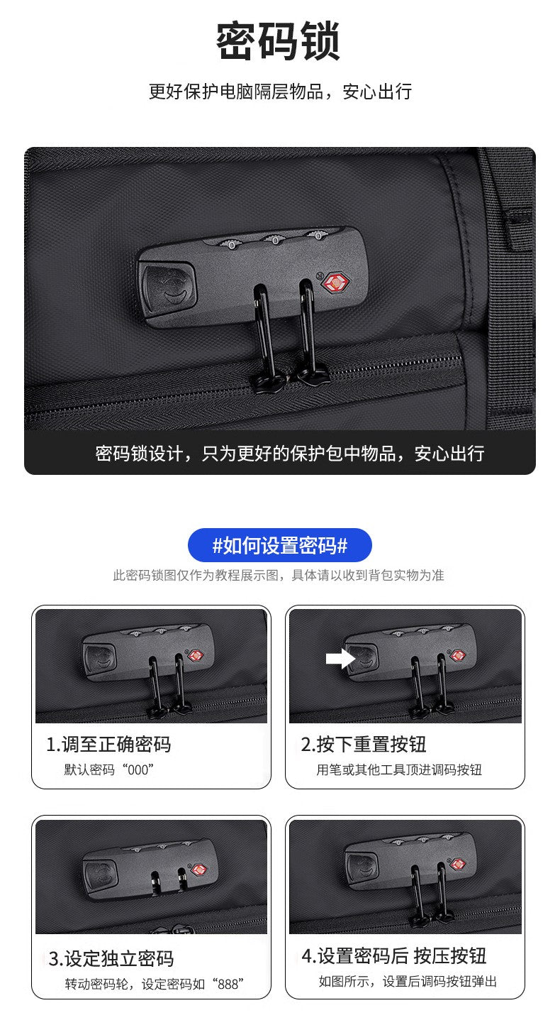 Backpack Men's Expandable Vacuum Compression Short-Distance Business Trip Large-Capacity Dry and Wet Separation Business Multi-Functional Backpack