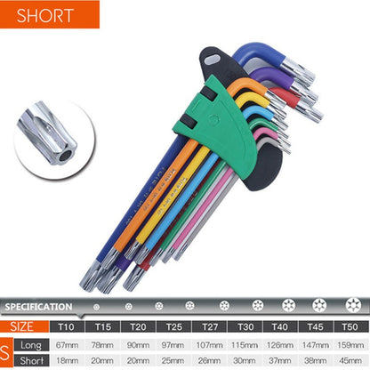 Conjunto de Chaves Allen Kit de Chaves L Para Parafuso Allen 9 Peças Conjunto de Chaves Hexagonais de Braço Longo de 1,5 mm a 10 mm Ferramentas Manuais de Chave Hexagonal Para Reparo de Bicicleta