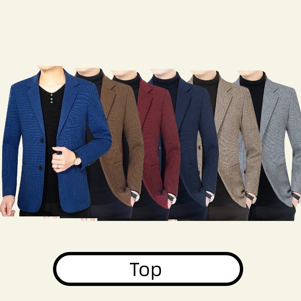 2025 Spring/ Autumn New Men's Blazer - Business Casual Single Suit Jacket for Middle-Aged Gentlemen