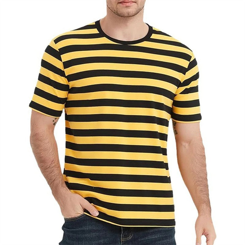 Simple Pinstripe Graphic T Shirts For Men Summer Casual 3D Printed Short Sleeve T-shirts Fashion Streetwear Oversized Tees Tops