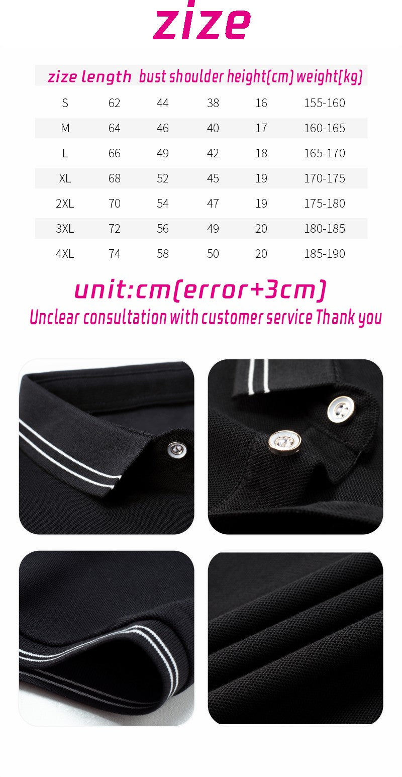 Breathable T-shirt, shirt, polo shirt, customized summer fashion, breathable short sleeved shirt, printed logo, embroidered work