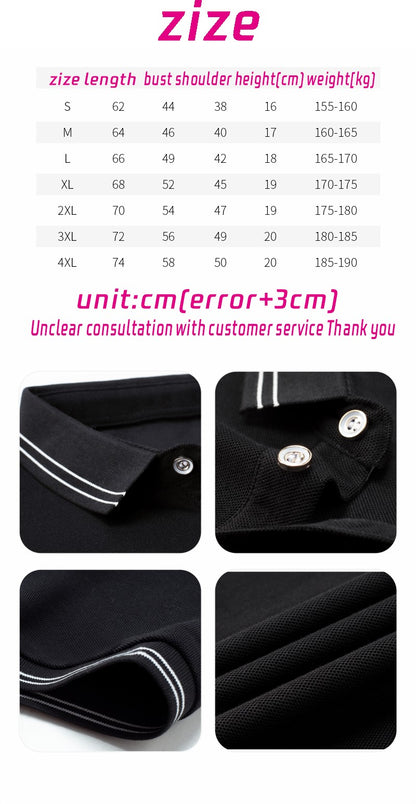 Breathable T-shirt, shirt, polo shirt, customized summer fashion, breathable short sleeved shirt, printed logo, embroidered work