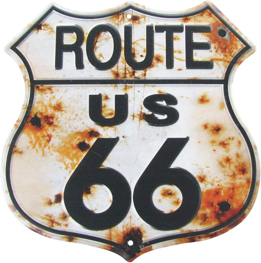 Vintage Route 66 America Tin Signs  Metal Shield Plaques for Garage Man Cave Bar Home Wall Art Decor