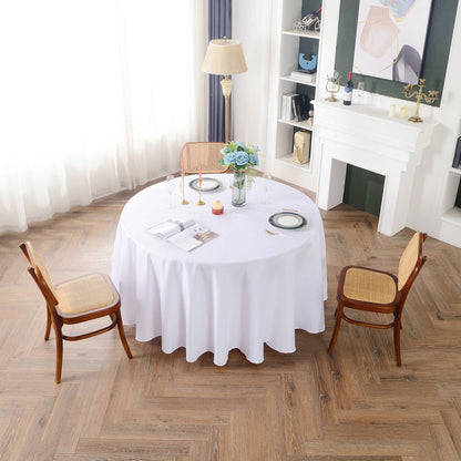 Round Tablecloths White Wedding Table Cloth Satin Solid Color Table Covers Hotel Wedding Birthday Dining Table Decoration