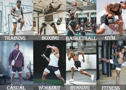 Men's Anime Hunter x Hunter Gym Shorts Bilayer 2-in-1 Breathable Quick-drying Absorb Sweat Sports Short Gym Jogging Pants