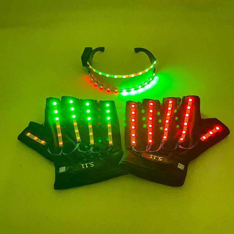 Led Glasses NightClub Masquerade Concert Club Neon Accessories Cool Vogue Flashing LED Futuristic Glasses Men Metal Cool Glasses