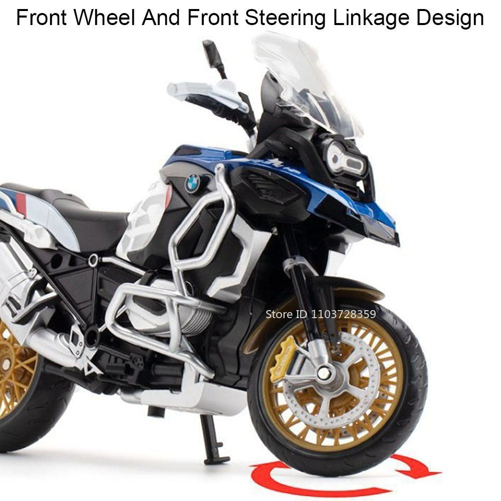 1:12 Suzuki GSX1000R R1250GS Liga Diecast Brinquedos Modelos de Motocicletas Carro com Luz Absorção de Choque Miniatura Moto Meninos Presentes