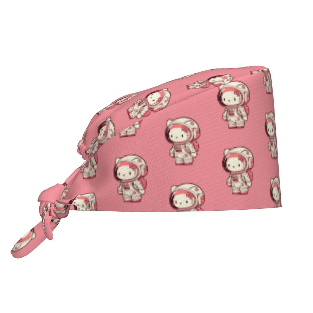 Touca Cirúrgica Personalizada Hello Kitty Equipe Médica Feminino Masculino Desenho Animado Personagem Para Chapéu de Chef Touca de Esfoliação