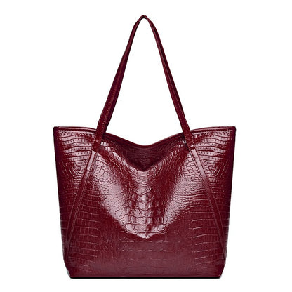 Stylish Women's Tote Bag, Retro Crocodile Pattern Handbag Shoulder Bag, Suitable for Shopping, Dating, Outings, Work Commuting