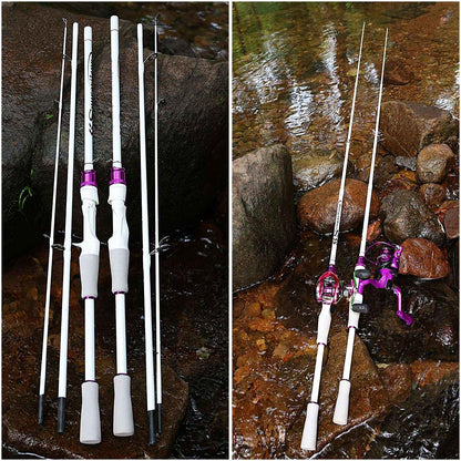 Vara de Pesca Sougayilang Casting/Spinning 2 Seções 1.8m Ultralight Carbono Cabo EVA para Várias Águas