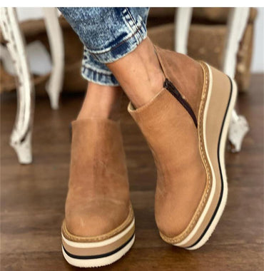 Boots Women New Flat Women's Boots Zipper Women Shoes Plus Size Ankle Boots Keep Warm Fashion Botas Mujer Winter Shoes