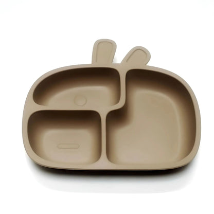 Silicone Baby Dinner Plate Food Grade Baby Supplement Bowl Set Children's Divided Dinner Plate Suction Cup One Piece