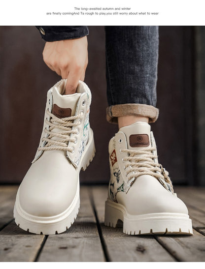 Men's boots four season classic big head casual boots soft sole non-slip breathable Joker high-top outdoor comfort tooling boots