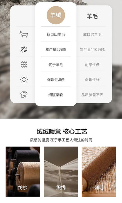 New Autumn Winter 100% Cashmere Hat Knitted Mountaineering Wool Hat Outdoor Skiing Double Layer Men and Women Thickened Warm