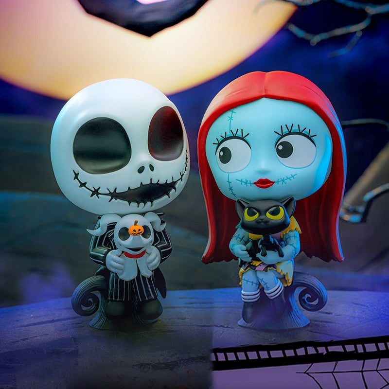 Hot Toys The Nightmare Before Christmas Sally Jack Skellington Cosbaby Mini Action Figure Fashion Cute Halloween Collection Gift