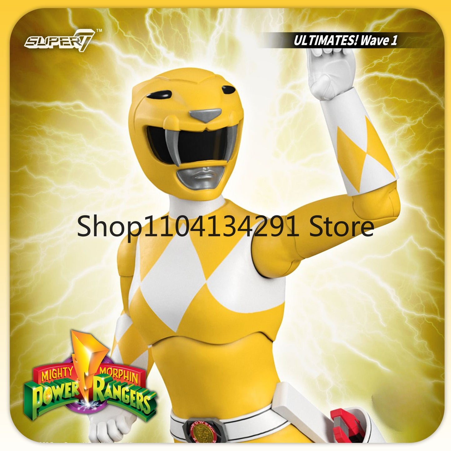 Original em estoque Super7 Power Rangers Série 1 Ranger Verde e Ranger Amarela T-Rex Zord Presente de Aniversário Brinquedo Colecionável