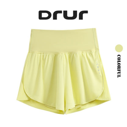 DRUR Women's Cycling Shorts High Waist Quick Drying Yoga Shorts Woman Summer Sports Short Pants With Inner Lining Gym Clothing