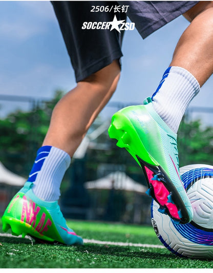 New Men's Football Boots Training Cleats Sneakers Soccer Shoes Wholesale FG Top Quality Non-Slip Drop Shipping Unisex Adult