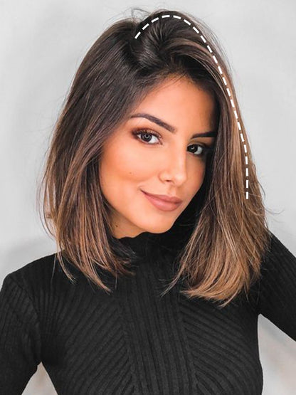 MERISI HAIR Apliques de Cabelo Sintético Liso Invisível com 2 Presilhas, Aumento de Volume, Extensões de Cabelo, Cobertura Lateral Superior