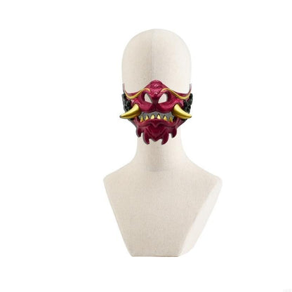 Devil Samurais Mask Halloween Cosplay Mask Half Face Mask Masquerade Mask Party Mask Japanese Mask for Carnivals