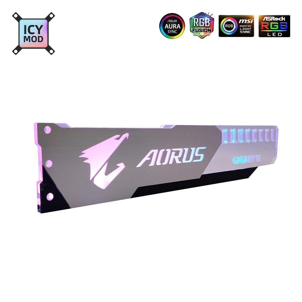 Suporte para GPU de Alumínio Aorus 5V3Pin VGA Holder RGB MSI ROG NVIDIA A-RGB Suporte Horizontal para Placa de Vídeo Metal AURA 12V