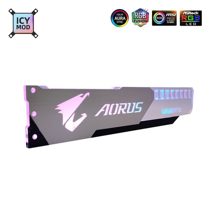 Suporte para GPU de Alumínio Aorus 5V3Pin VGA Holder RGB MSI ROG NVIDIA A-RGB Suporte Horizontal para Placa de Vídeo Metal AURA 12V