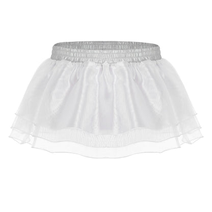 Womens Tiered A-line Pleated Short Skirt Shiny Glitter Skirt for Rave Festival Pole Dance Bar Party Skirt Night Club Costume