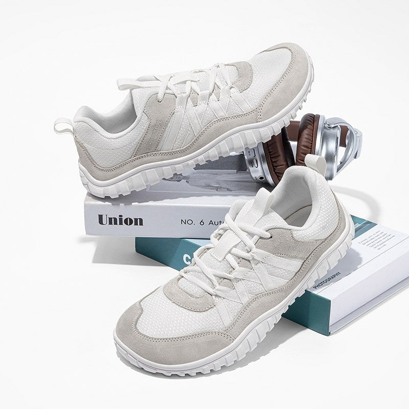 HOBIBEAR Wide Toe Walking Shoes Men Women Non Slip Outdoor Sneakers Lace Up Mesh Breathable Running Shoes