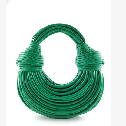 2024 New Gold Handbags for Women Luxury Designer Brand Handwoven Noodle Bags Rope Knotted Evening Clutch Underarm Dumpling Bag