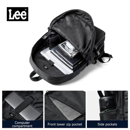 Mochila LEE de grande capacidade para viagem, para notebook de 15,6 polegadas, à prova d'água, de nylon casual, para adolescentes, faculdade, escola, masculino e feminino