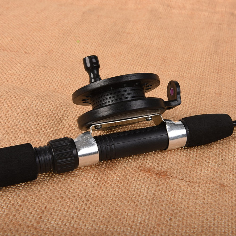 Cana de Pesca de Gelo de Inverno com Carretilha, Alimentador Mini Dobrável para Exterior, Vara de Pesca Telescópica Giratória para Gelo, Conjunto de Carretilha de Pesca