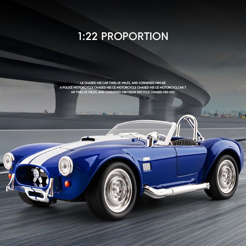 Simulação 1:22 Clássico Shelby AC Cobra Carro de Liga Leve com Luzes e Sons Colecionável Miniatura de Metal Diecast Voiture