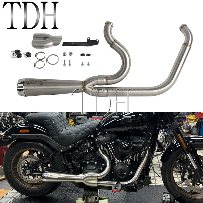 Motorcycle Exhaust Muffle Middle Link Pipe Mid-control Exhaust System For Harley Softail Street Bob Standard FXST FXBBS FXBB 18+