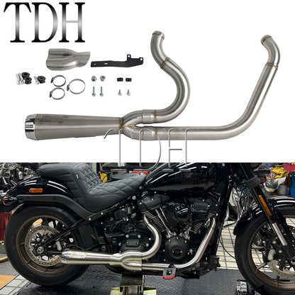 Motorcycle Exhaust Muffle Middle Link Pipe Mid-control Exhaust System For Harley Softail Street Bob Standard FXST FXBBS FXBB 18+