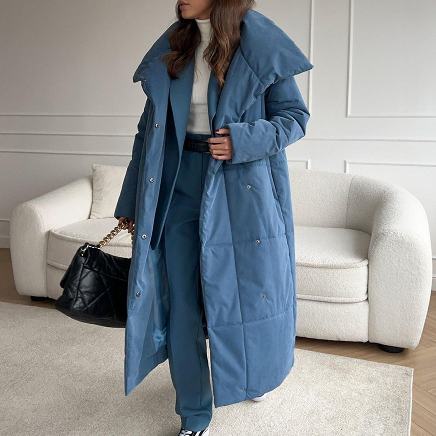 New Winter Women's Large Quilt Cotton Clothes Fashion Loose Long Overcoat Warm Cotton Jacket Female Cold Padded Jacket ?? ????