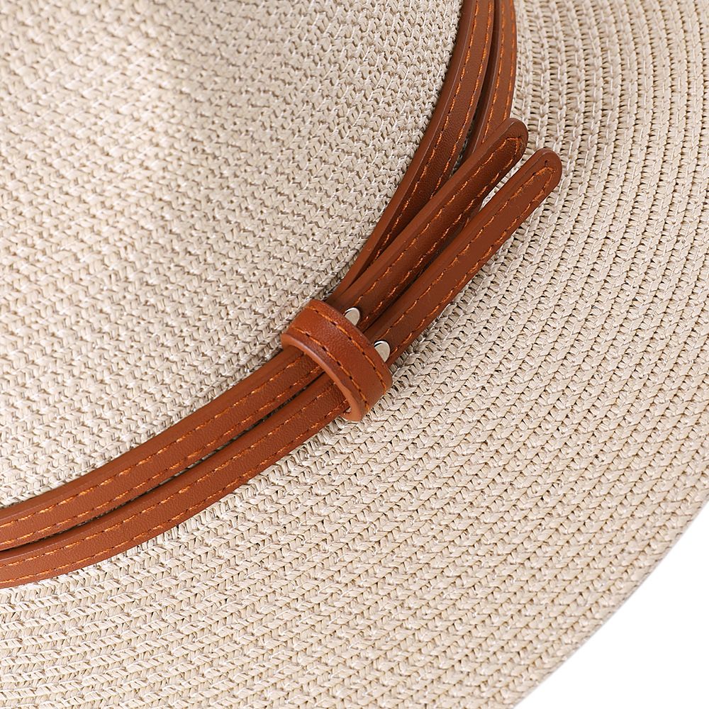 Large Size 56-58 59-60cm New Natural Panama Straw Hat Summer Men Women Wide Brim Beach UV Protection Fedora Sun Hat Wholesale