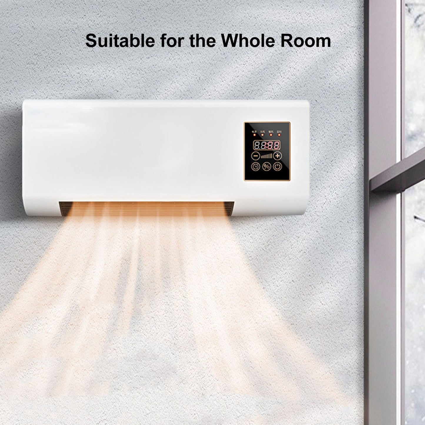 Pequeno Condicionador Aquecedor Portátil Montado na Parede Condicionamento Ventilador Quente para Banheiro Quarto Plugue UE 220V