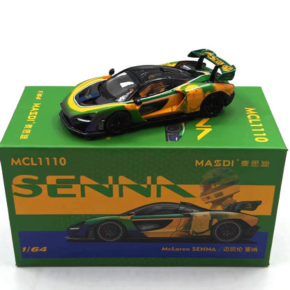 Masdi 1:64 Mclaren Senna MCL1110 Edição Especial Carro Esportivo Miniatura de Liga Diecast Ornamento Mclaren Modelo Colecionável Presentes para Meninos