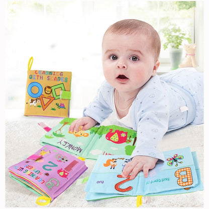 Livro de Pano Macio para Bebês 0-36M Brinquedo de Aprendizagem Precoce Interativo para Pais e Filhos Brinquedo Educativo Montessori de Marionete Presente para Meninos e Meninas