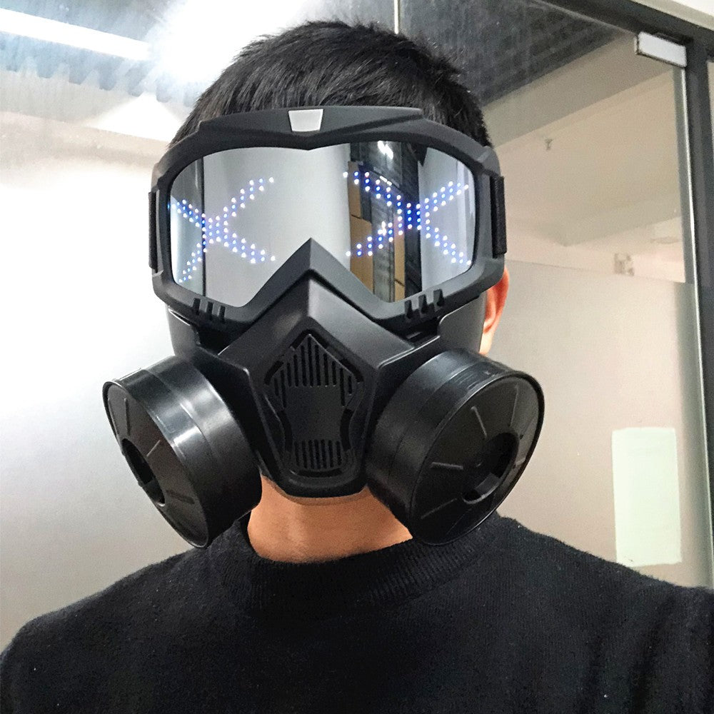 Simulated Anti-virus Led Mask With Bluetooth Programmable Scrolling Text Animation Display Halloween Carnival Party Decorative